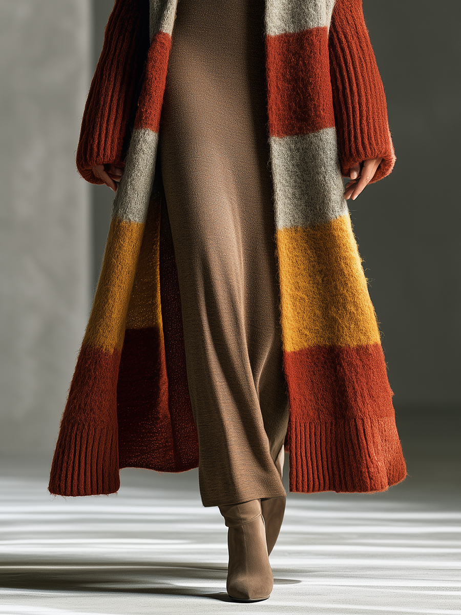 RAQUEL | Chaqueta de Punto Larga de Mohair Óxido