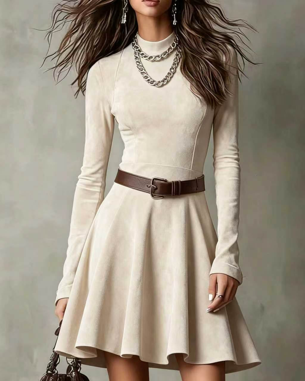 ELENA | Minivestido Vintage Efecto Ante