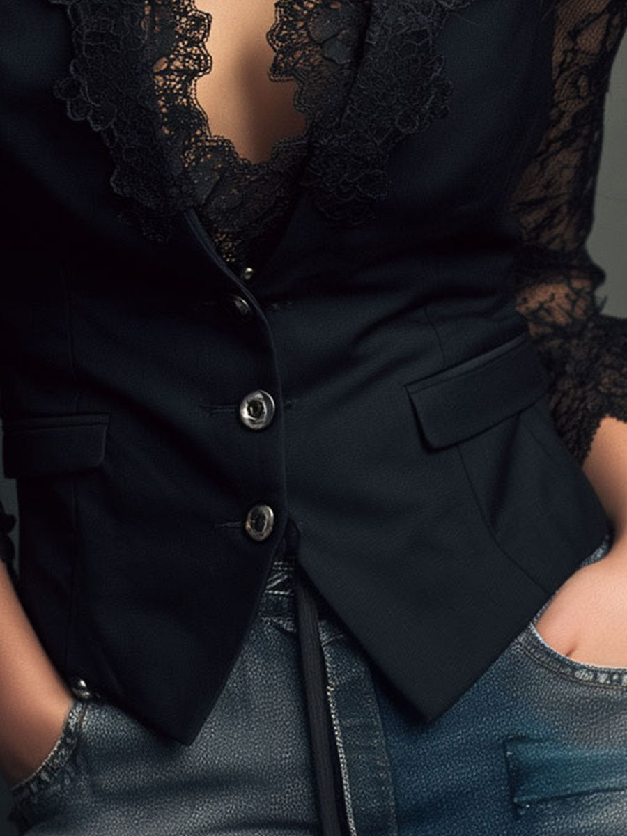 MIRANDA | Blazer con Mangas Semitransparentes