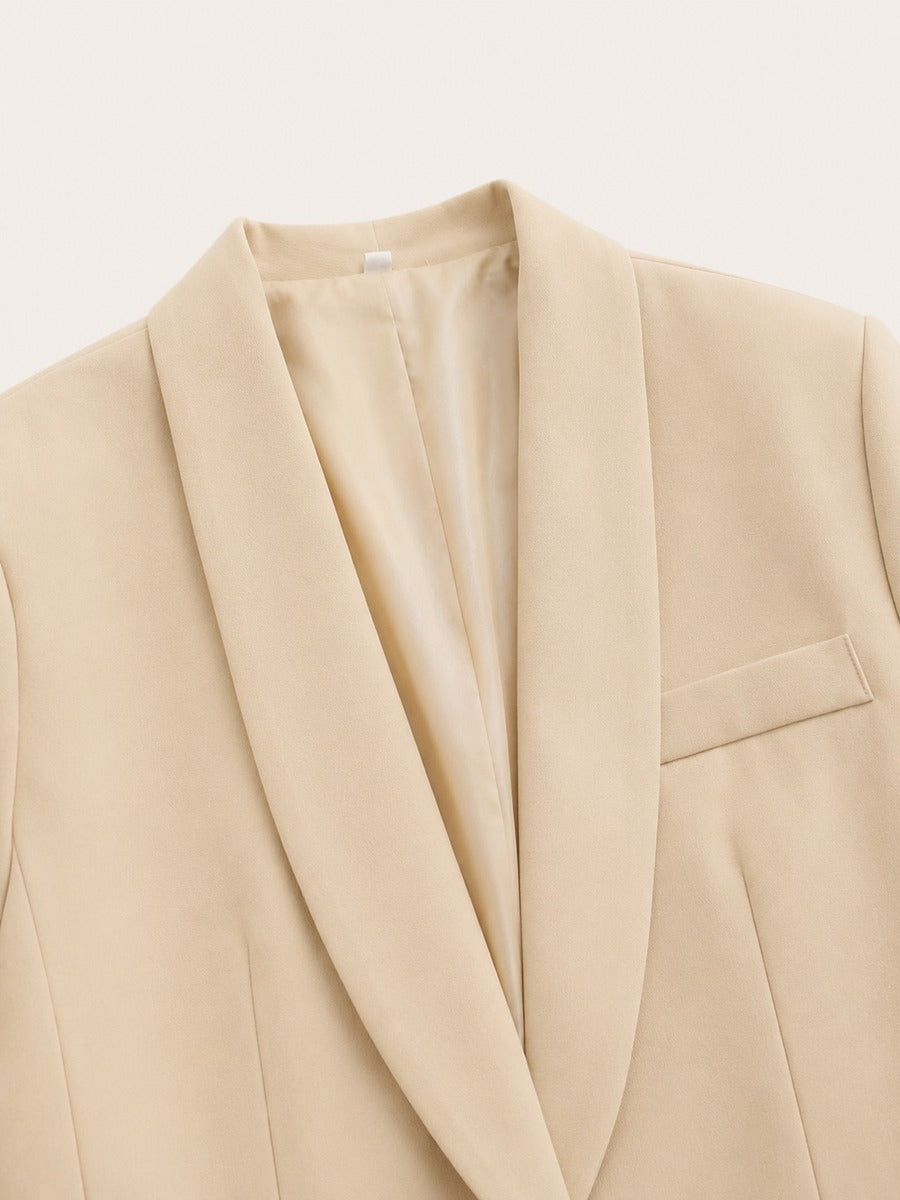 MAITANE | Conjunto de Dos Piezas con Blazer de Cuello Chal y Cinturón