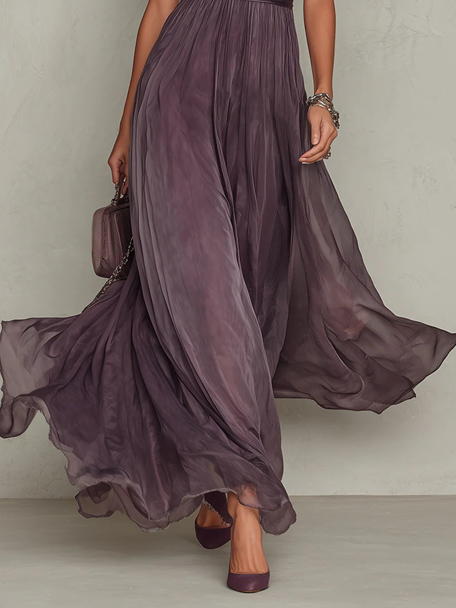 LARA | Vestido Largo de Muselina con Encaje