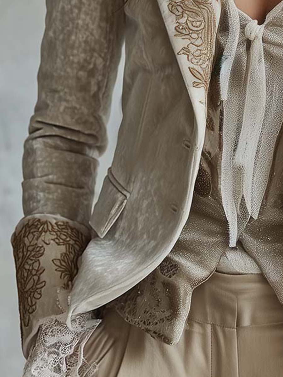 REMEDIOS | Blazer de Sastre Marfil Bordado