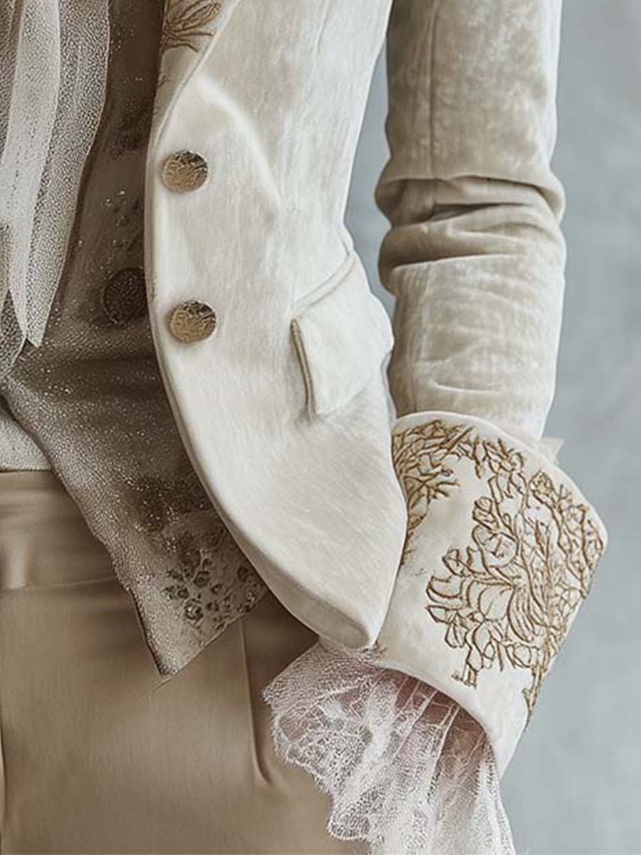 REMEDIOS | Blazer de Sastre Marfil Bordado