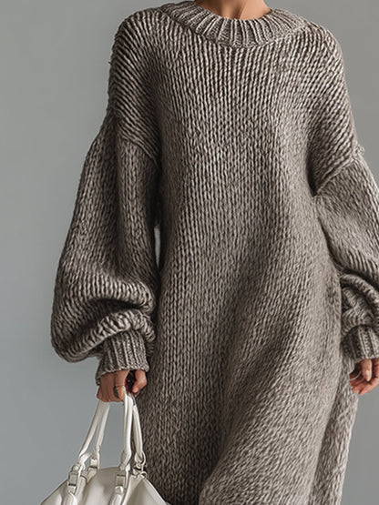 ARIADNA | Vestido Largo de Punto Grueso Oversize con Mangas Amplias