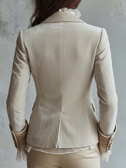 REMEDIOS | Blazer de Sastre Marfil Bordado