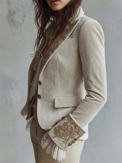 REMEDIOS | Blazer de Sastre Marfil Bordado