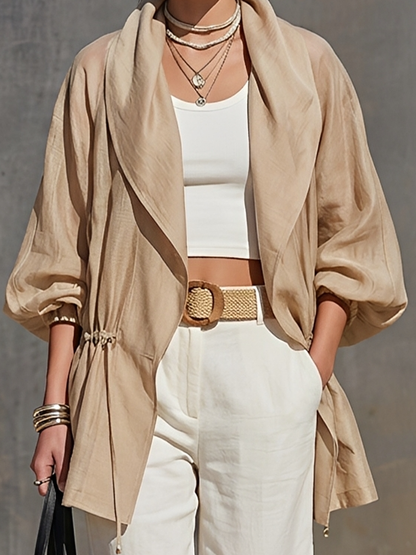 ZOE | Chaqueta Ligera de Tencel con Cordón en la Cintura