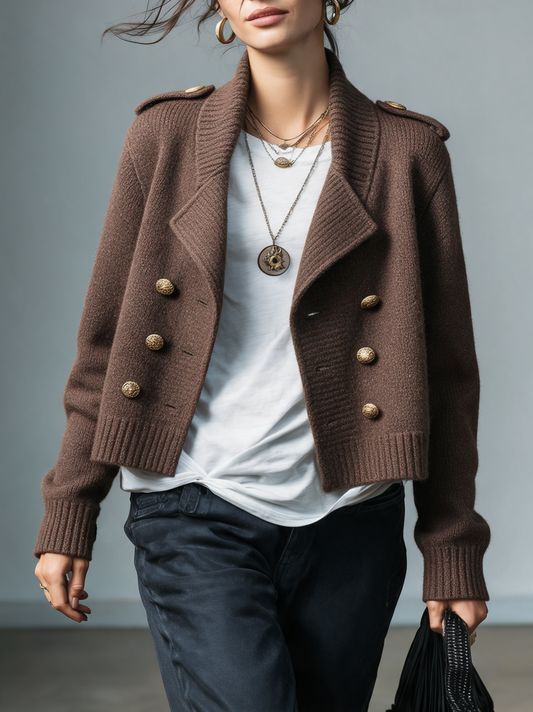NAROA | Cárdigan Vintage Cruzado Estilo Napoleón