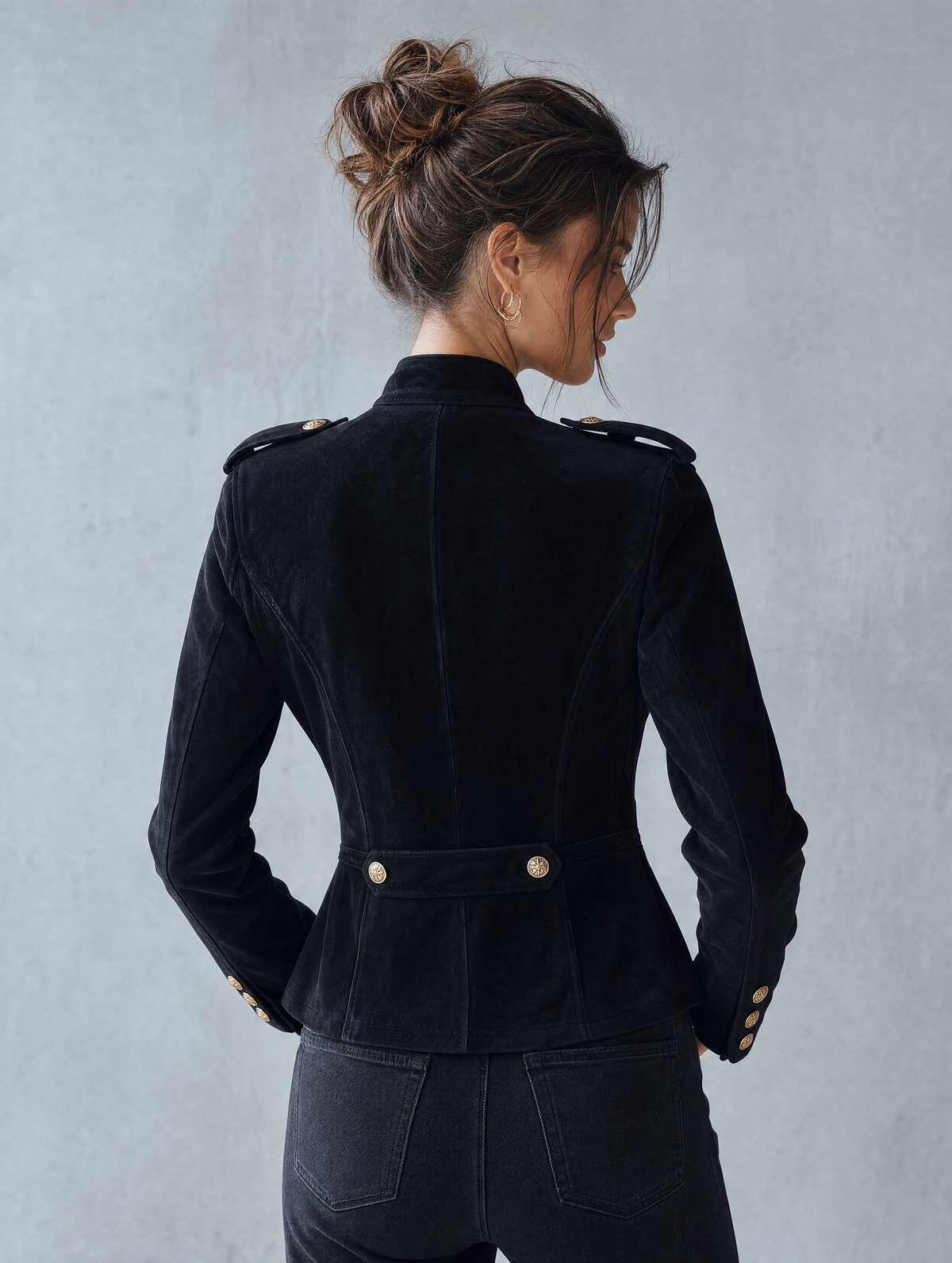 MARGOT | Chaqueta de Antelina Vintage Estilo Napoleón