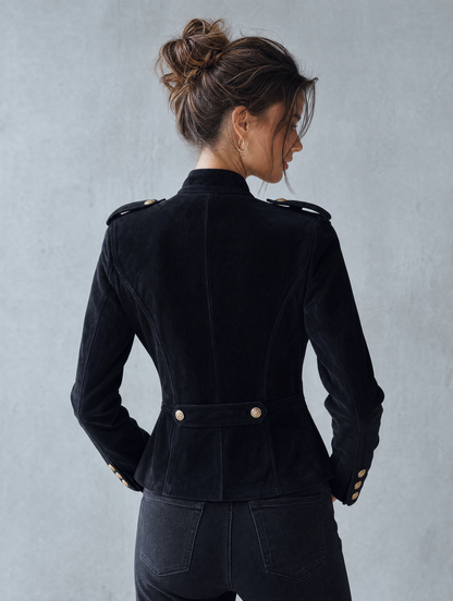 MARGOT | Chaqueta de Antelina Vintage Estilo Napoleón