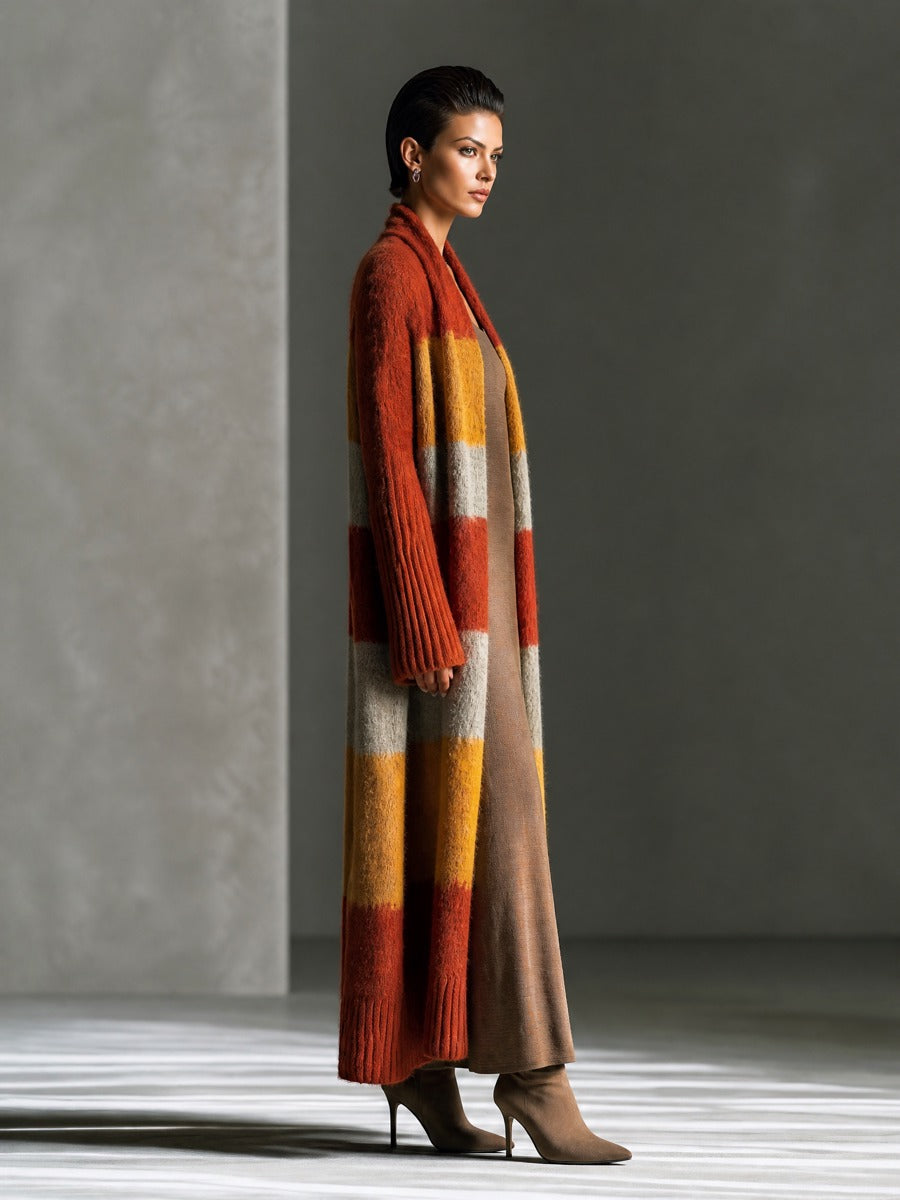 RAQUEL | Chaqueta de Punto Larga de Mohair Óxido