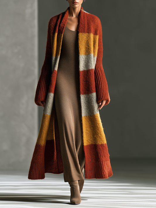 RAQUEL | Chaqueta de Punto Larga de Mohair Óxido