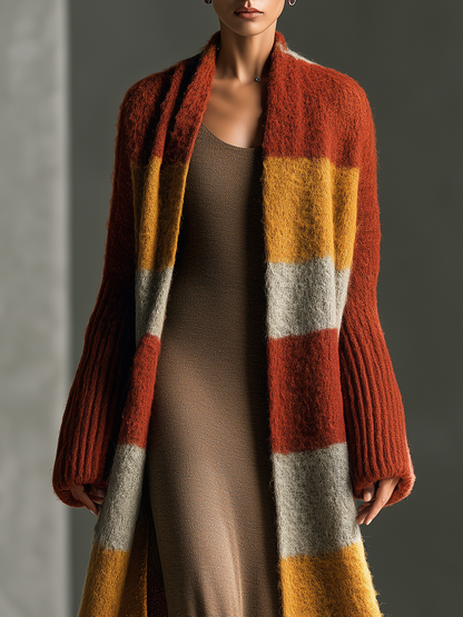 RAQUEL | Chaqueta de Punto Larga de Mohair Óxido