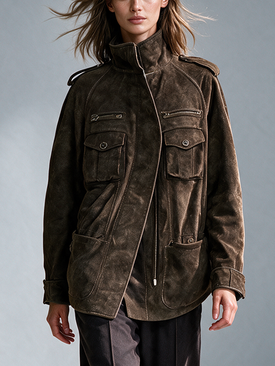 NEUS | Chaqueta Utility de Antelina Vintage