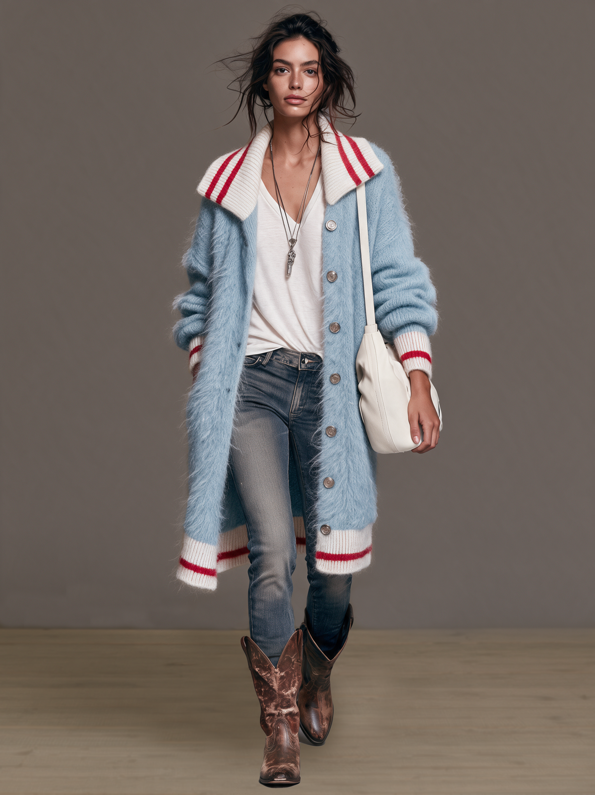 OLVIDO | Cárdigan Vintage de Mohair con Cuello de Solapas