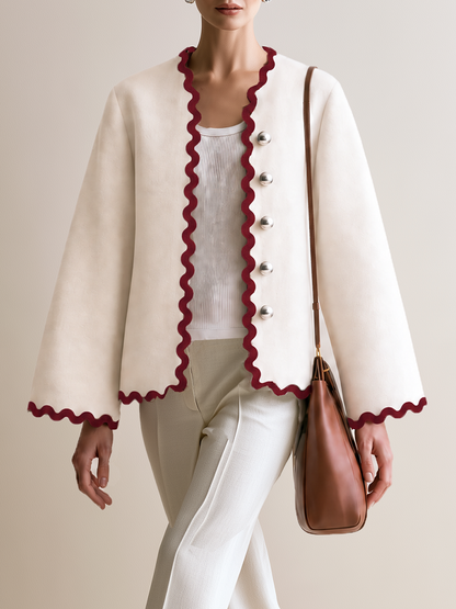MELANIA | Chaqueta Marfil con Mangas Acampanadas