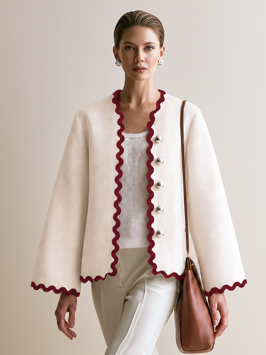 MELANIA | Chaqueta Marfil con Mangas Acampanadas