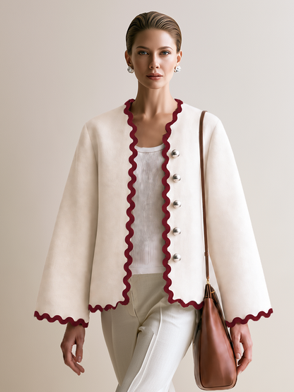 MELANIA | Chaqueta Marfil con Mangas Acampanadas
