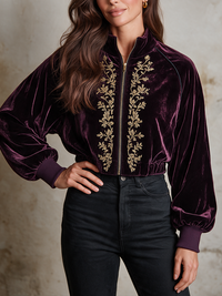 MARIOLA | Chaqueta de Terciopelo Bordada