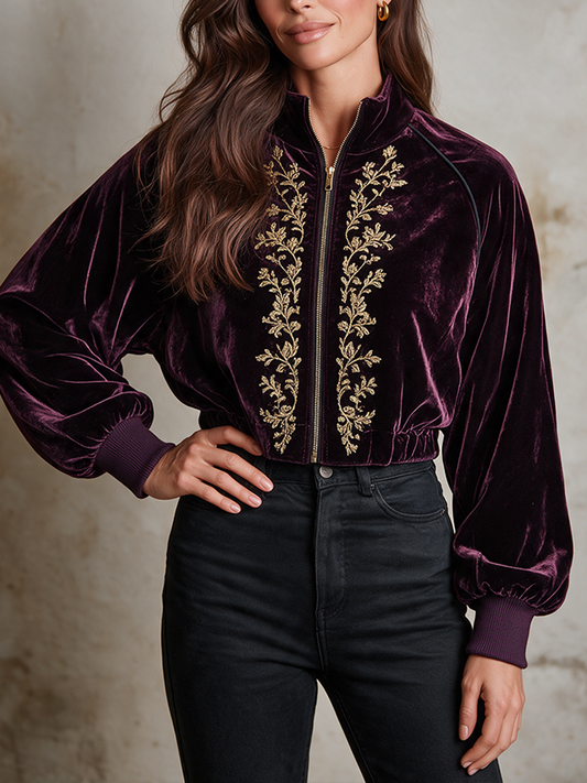 MARIOLA | Chaqueta de Terciopelo Bordada