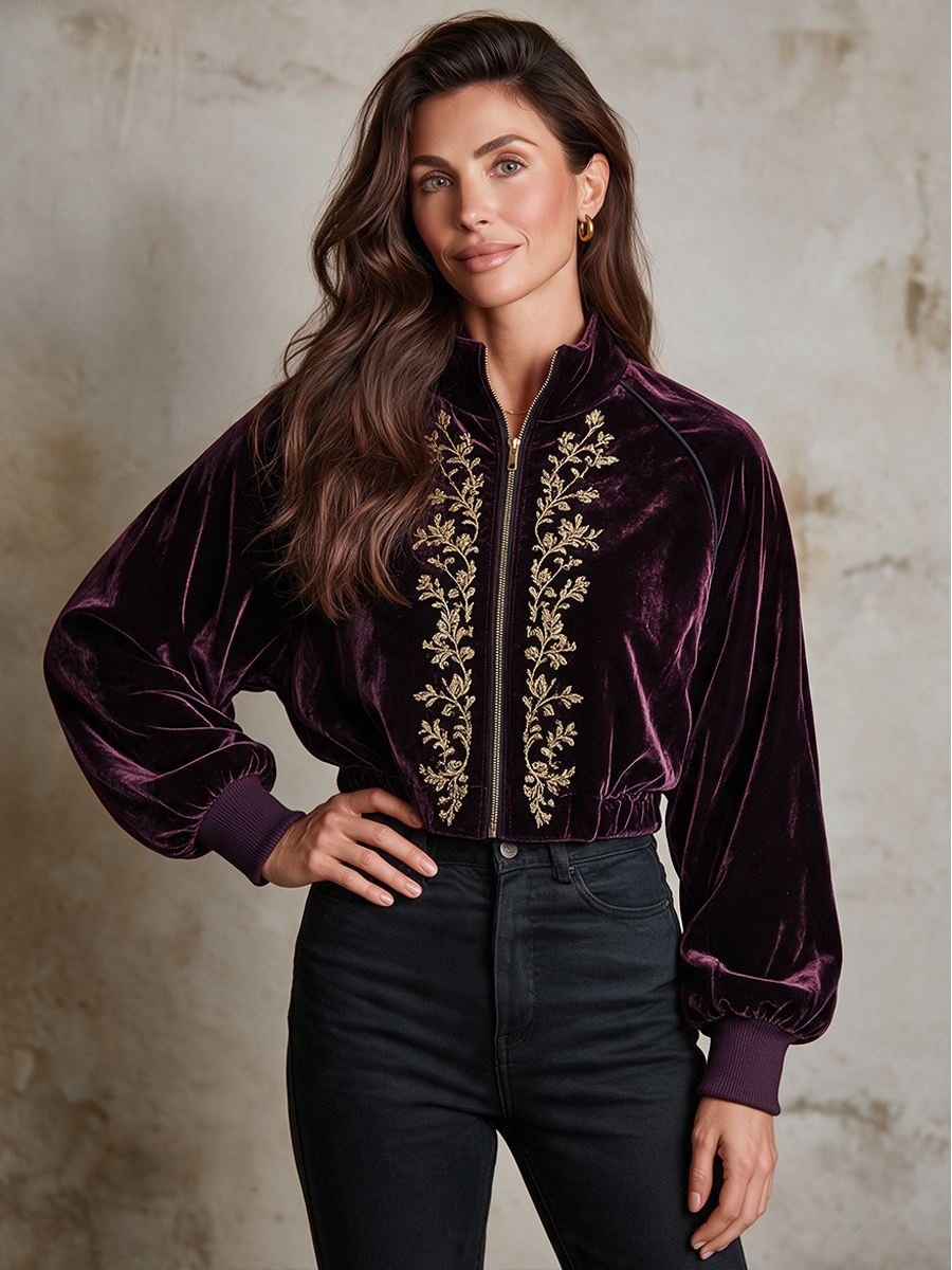 MARIOLA | Chaqueta de Terciopelo Bordada