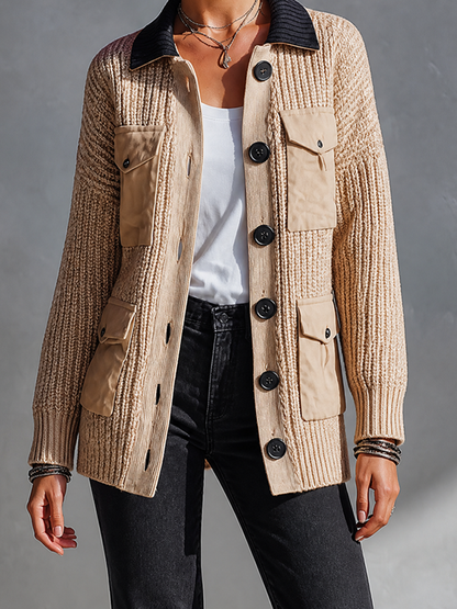 NORMA | Cárdigan-Chaqueta de Ochos con Bolsillos Utility
