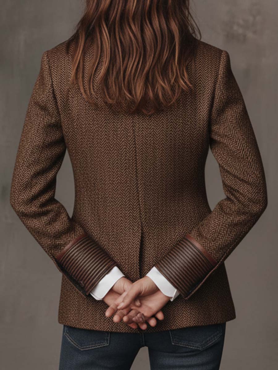 SOCORRO | Blazer con Inserciones Estampadas en Zigzag