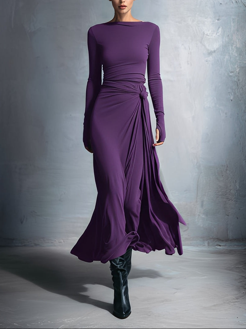 FERNANDA | Vestido Maxi Cruzado con Nudo Lateral