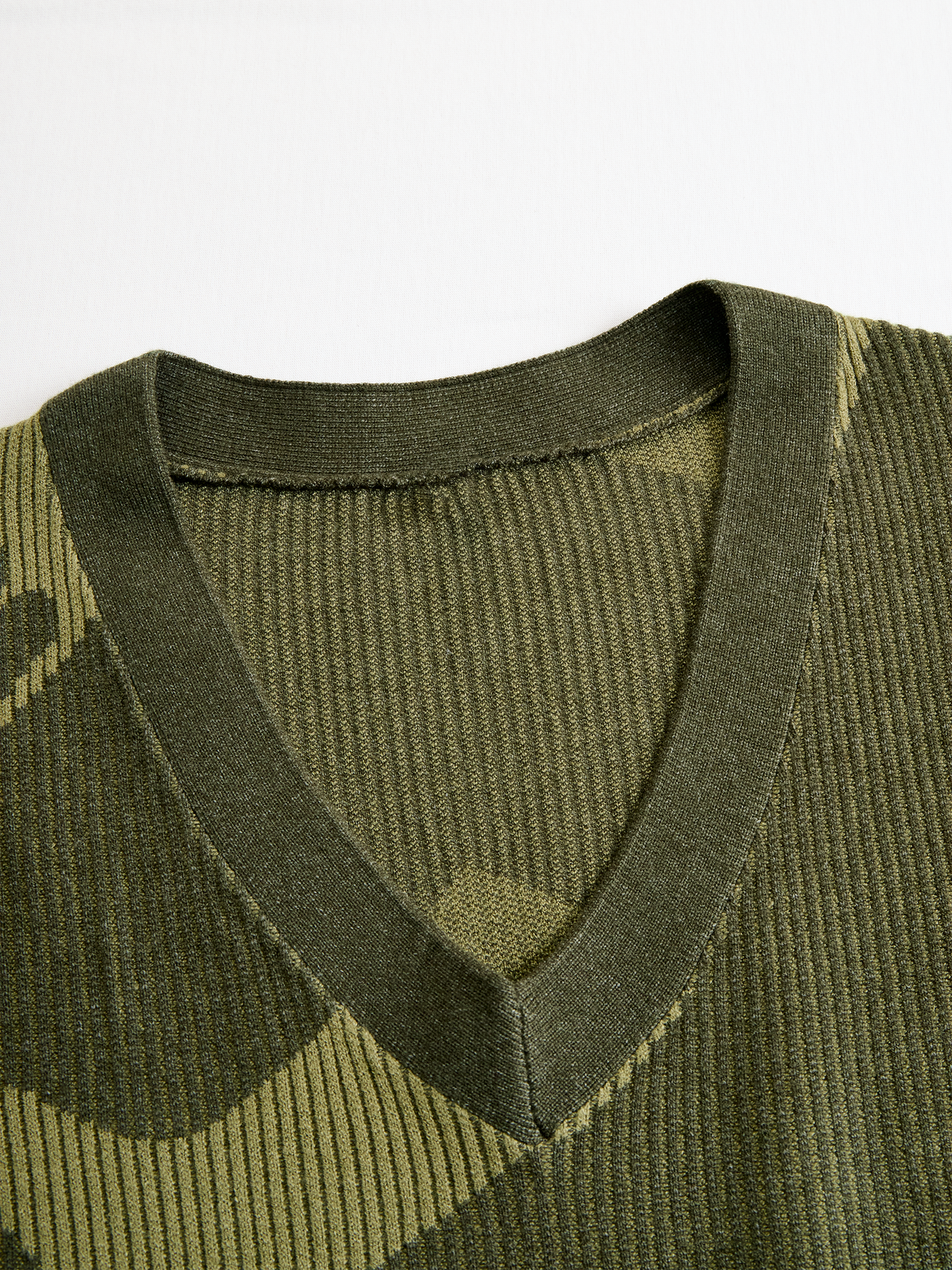 ARABELA | Vestido Largo de Punto de Canalé de Camuflaje con Flecos