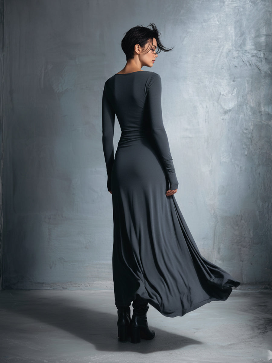 FERNANDA | Vestido Maxi Cruzado con Nudo Lateral