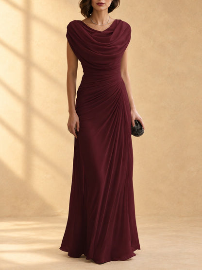 ARANCHA | Vestido Largo Drapeado con Cuello Caído