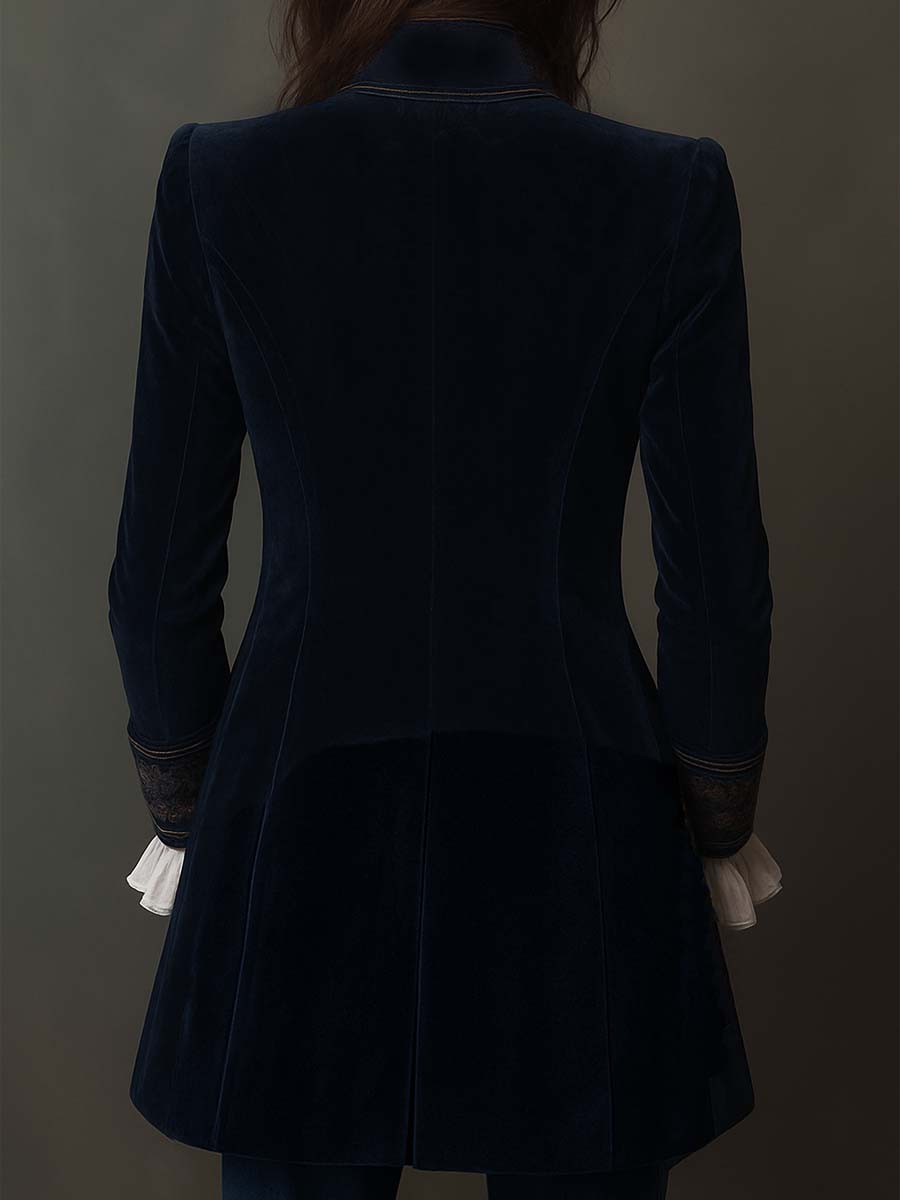 MONTSERRAT | Chaqueta Larga Sastre con Bordados Vintage