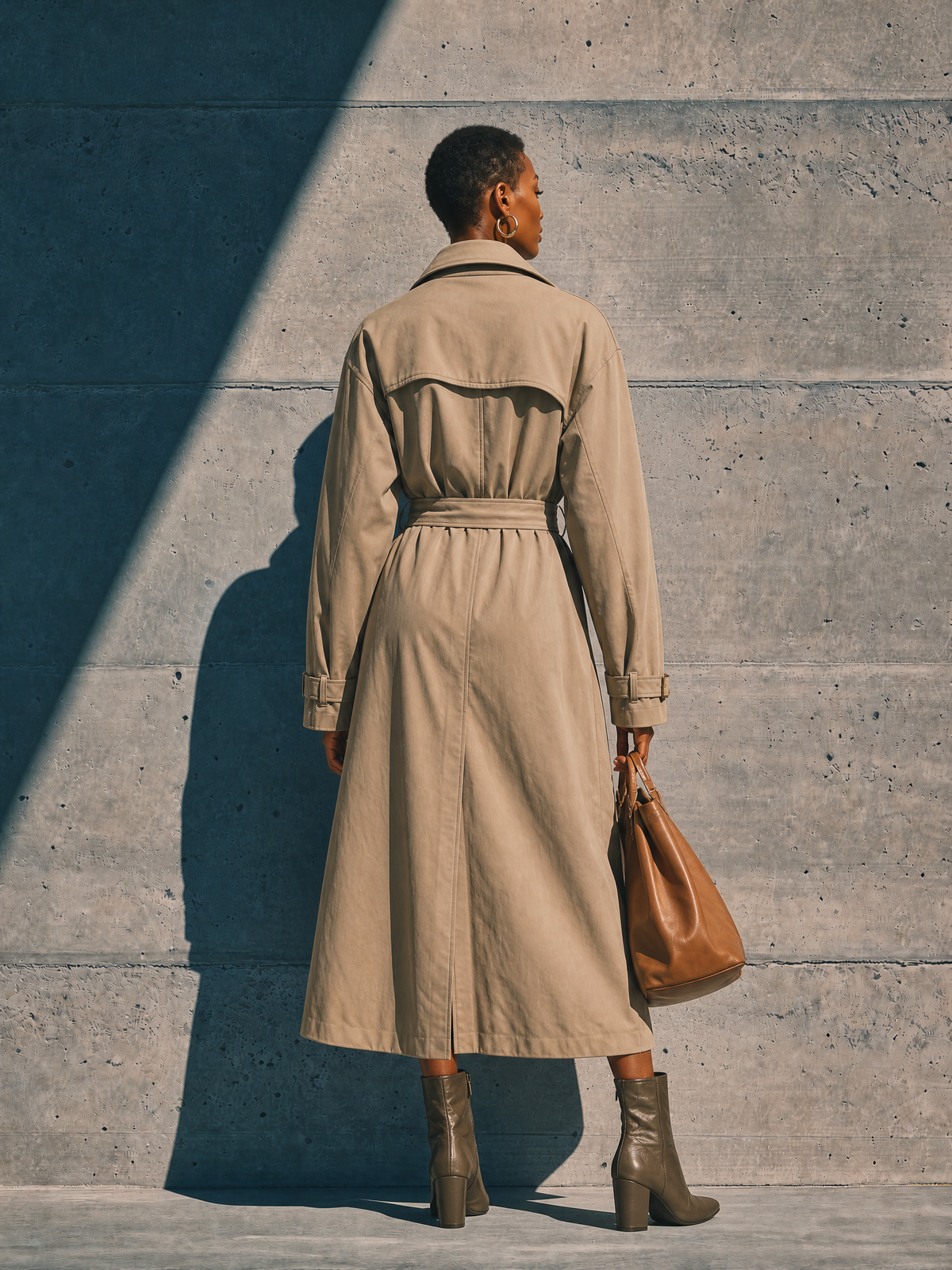 ROSALÍA | Gabardina Beige con Bolsillos Utility y Cinturón