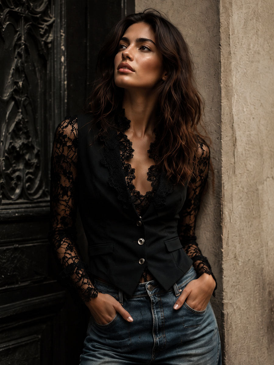 MIRANDA | Blazer con Mangas Semitransparentes