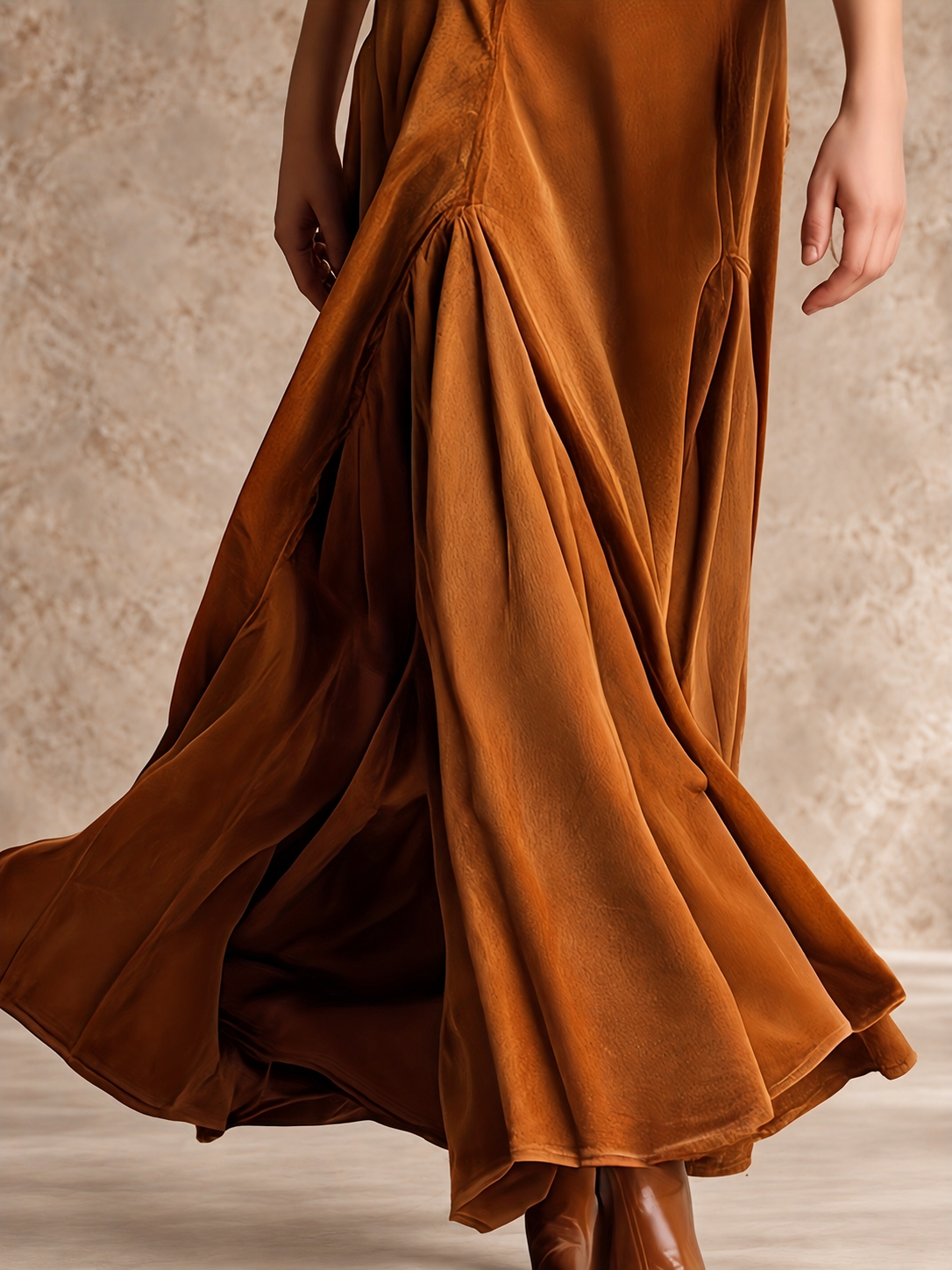 PERPETUA | Vestido Largo con Cuello Solapa, Botones y Manga 7/8
