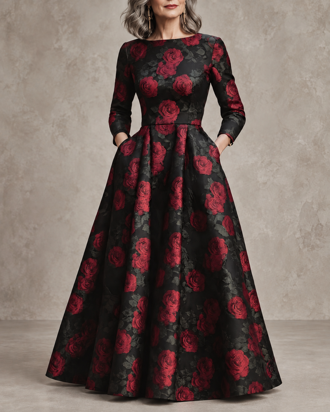 TEÓFILA | Vestido Largo Evasé con Estampado Floral