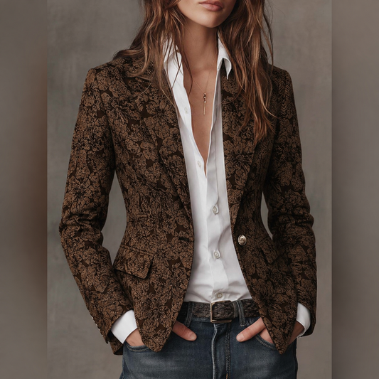 MAGDALENA | Blazer Entallado de Jacquard con Motivo Paisley