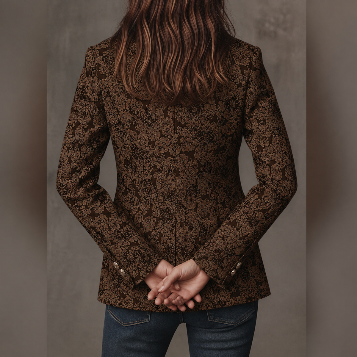 YAIZA | Blazer Slim de Jacquard de Cachemira