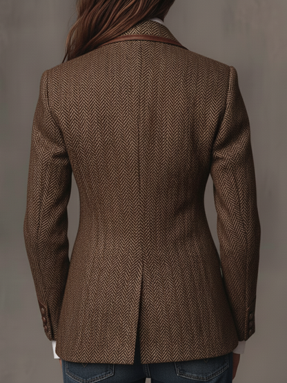 SOCORRO | Blazer con Inserciones Estampadas en Zigzag