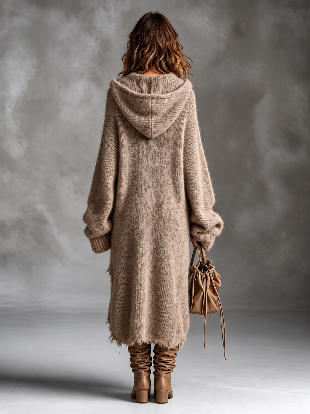 FLORENCIA | Vestido Oversize de Punto Suave con Capucha