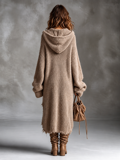 FLORENCIA | Vestido Oversize de Punto Suave con Capucha