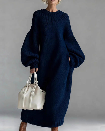 ARIADNA | Vestido Largo de Punto Grueso Oversize con Mangas Amplias