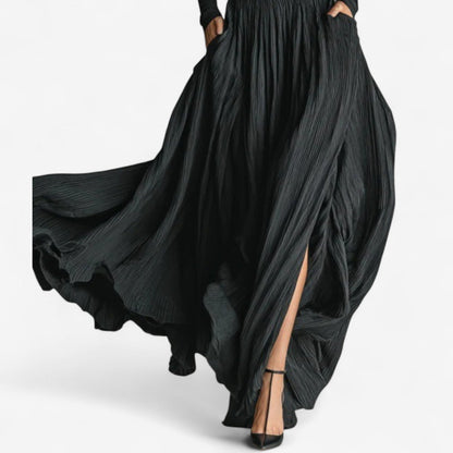 JIMENA | Vestido Maxi de Talle Alto con Abertura Lateral