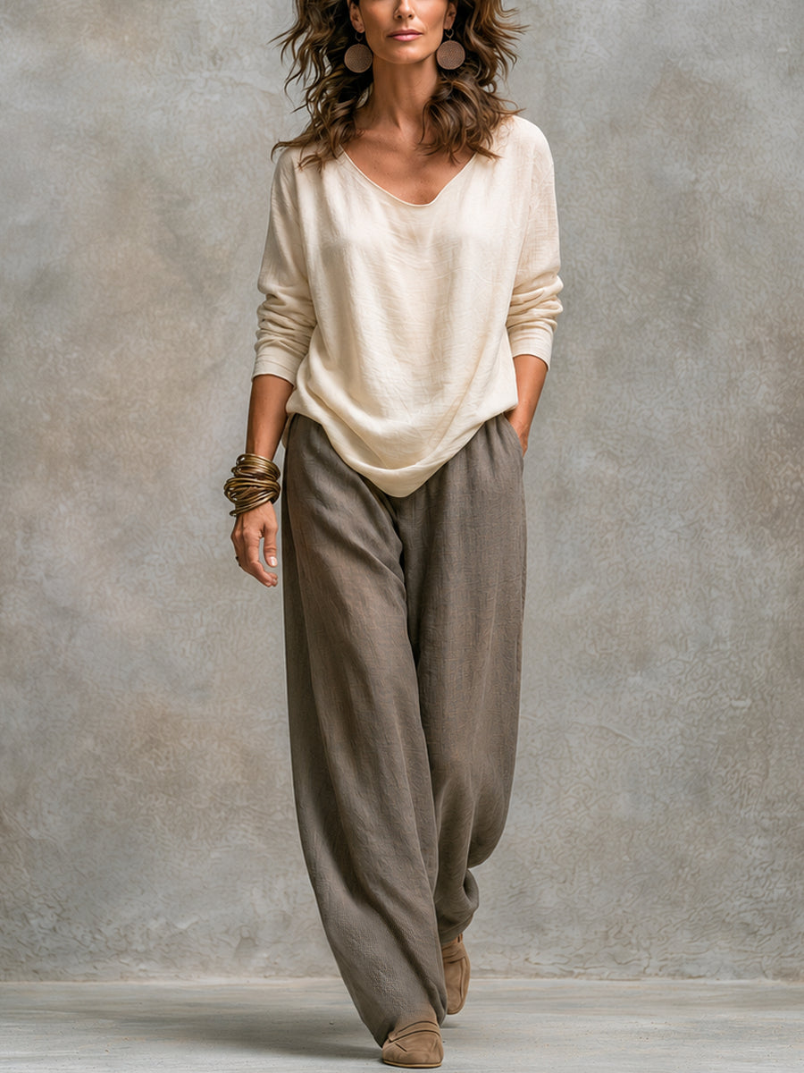 ESTEFANÍA | Conjunto de Tres Piezas: Chaqueta, Top y Pantalón Palazzo