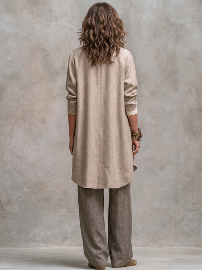 ESTEFANÍA | Conjunto de Tres Piezas: Chaqueta, Top y Pantalón Palazzo