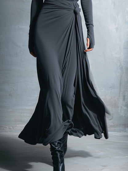 FERNANDA | Vestido Maxi Cruzado con Nudo Lateral
