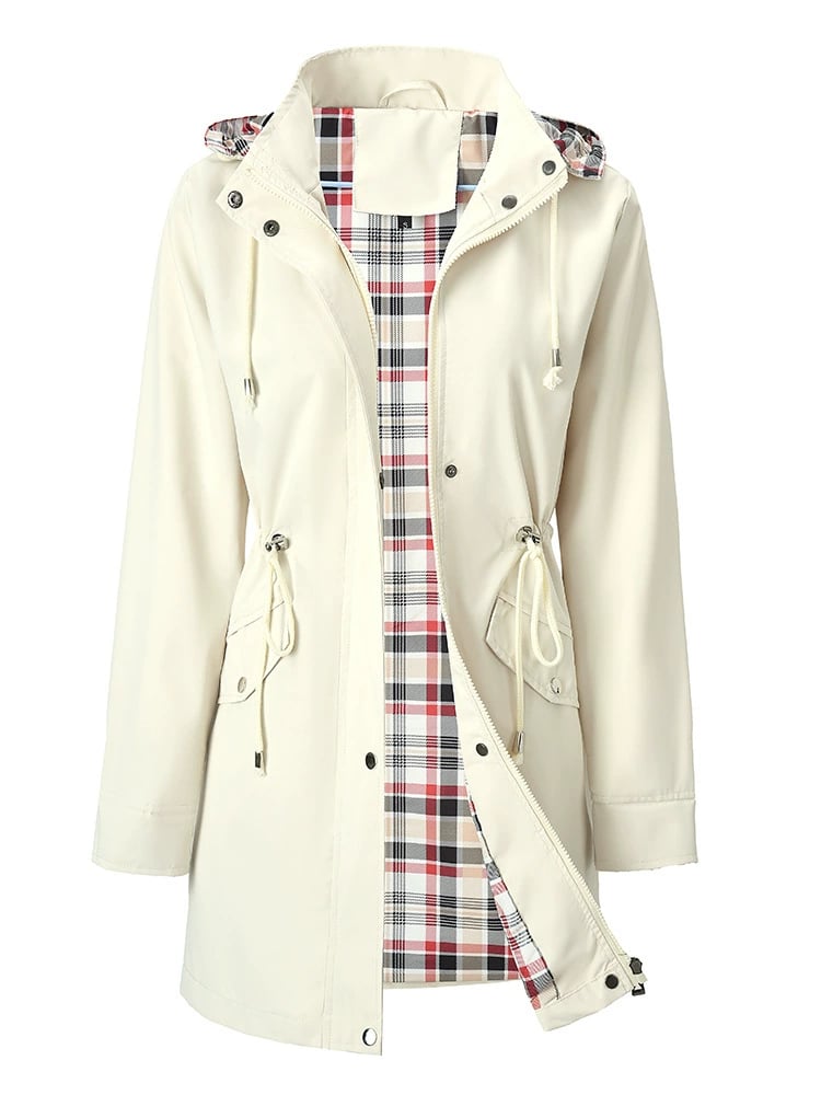FABIANA | Impermeable 3 en 1 con Forro de Cuadros y Capucha Desmontable