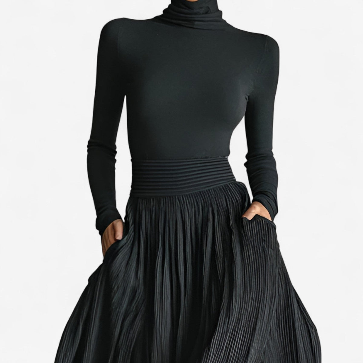 JIMENA | Vestido Maxi de Talle Alto con Abertura Lateral