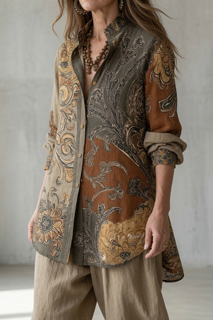 DUNA | Conjunto de Camisa Estampada y Pantalón Bohemio