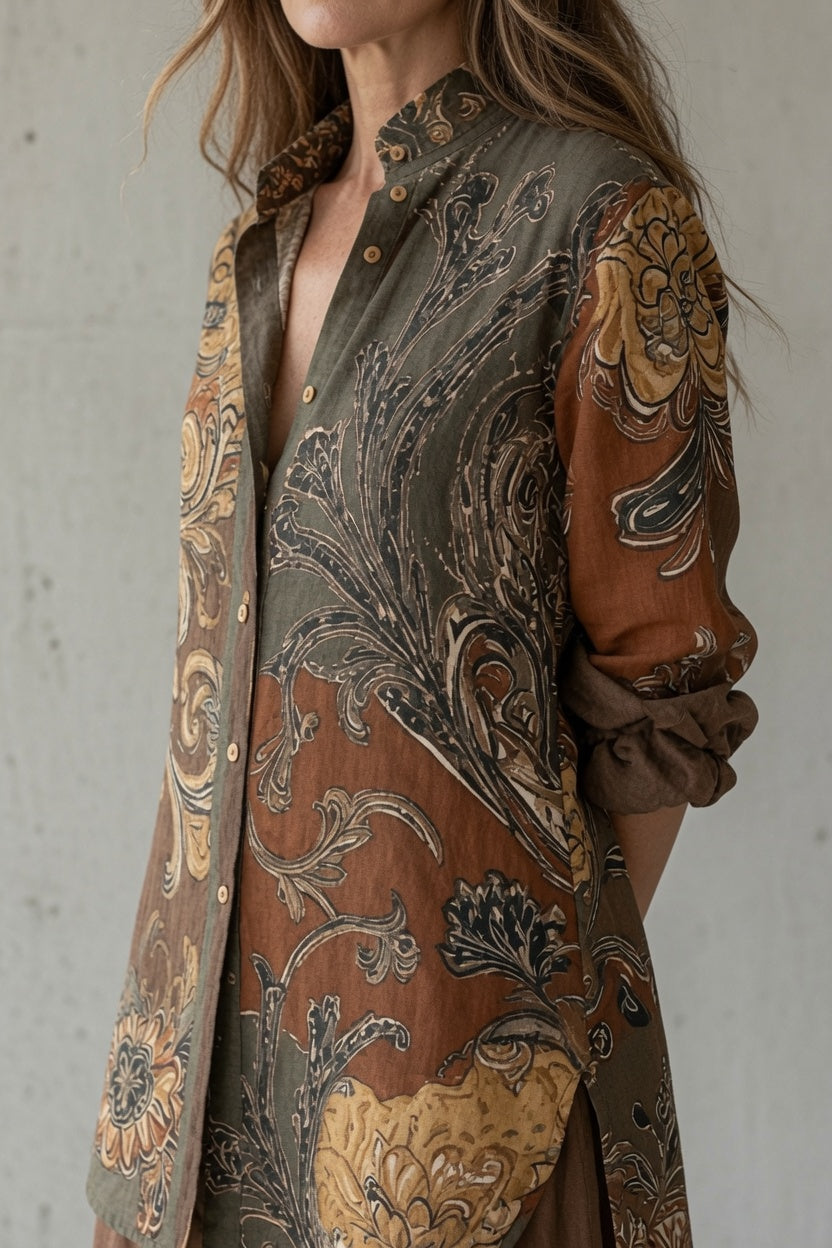 DUNA | Conjunto de Camisa Estampada y Pantalón Bohemio